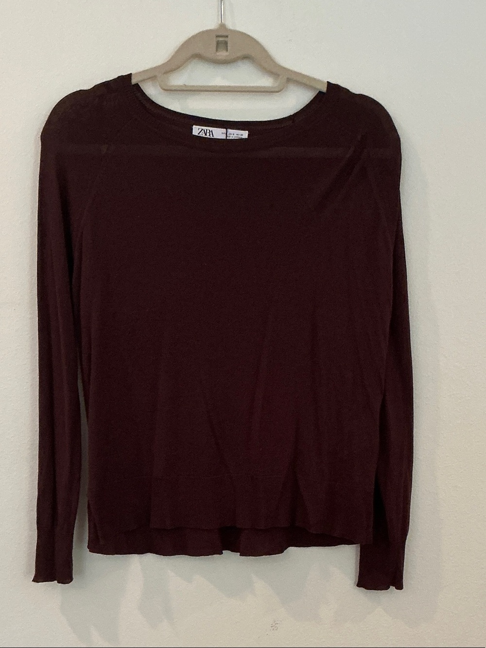 Zara Long Sleeve Top - Deep Wine